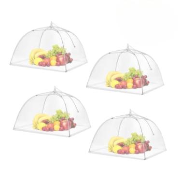 Imagem de Tela Mosquiteiro para Alimentos, Kit 4 Tela Mosquiteiro Protetora para Alimentos Café Bolo Rede Contra Insetos Mosquitos E Poeira