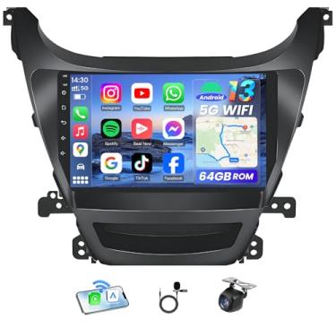 Imagem de Rádio automotivo 4Core + 64G ROM para Hyundai Elantra 2014-2016: 9 polegadas 1280 * 800 IPS Touchscreen estéreo com câmera de backup sem fio CarPlay Android Auto Bluetooth GPS 1080P FM RDS SWC
