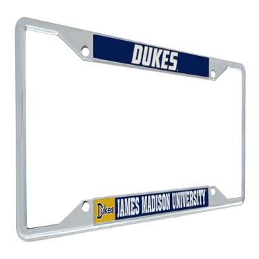 Imagem de Desert Cactus James Madison University Car Accessories Dukes Moldura de placa de licença de metal e suporte de etiqueta para frente ou traseira do carro (mascote vintage)