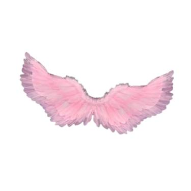 Imagem de KiBcsLic Fantasia de Asa de Anjo com Penas para Carnaval, Festas, Baile de Máscaras para Crianças, Rosa