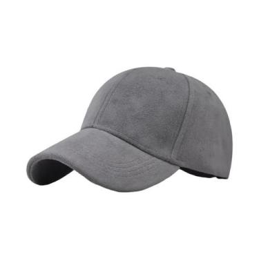 Imagem de Boné Snapback Unissex de Camurça - Chapéu Hip Hop para Outono, Cinza