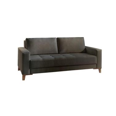 Imagem de Sofá Fixo Orion 3 Lugares Luxo 1,80m Castellar Móbile Veludo Chumbo