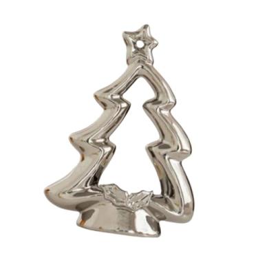 Imagem de KiBcsLic Suporte para vela tealight em formato de árvore de Natal, suporte para vela votiva, castiçal para mesa de jantar, sala de estar, Páscoa, hotel, Prata