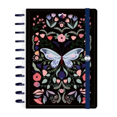 Imagem de Caderno Iscool Disc Inteligente 140 Folhas Butterfly Preto e Azul G+