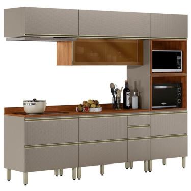 Imagem de Cozinha Modulada 5 Pecas 270 cm Vidro DP2706 Demartez