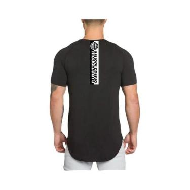 Imagem de Camiseta Masculina Slim Fit De Algodão Respirável Para Academia E Corr