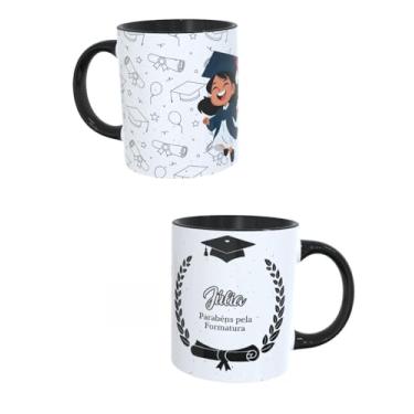 Imagem de Caneca Formatura Infantil Personalizada 340ml em Porcelana Premium | Caneca com Nome da Criança | Presente de Formatura Educação Infantil Pré-Escola Alfabetização