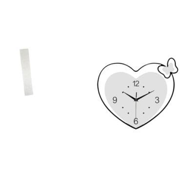 Imagem de Whtkoph Luminária de Chão para Sala de Estar com Relógio de Parede em Acrílico em Formato de Coração, Design Decorativo Criativo E Mecanismo Silencioso.