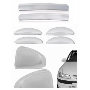 Imagem de Kit Aplique Cromado Maçaneta Retrovisor Grade Chevrolet Celta  2000 à 2005