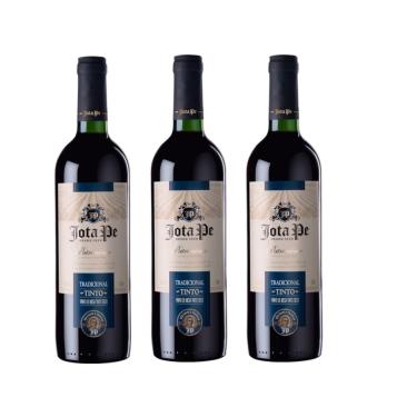 Imagem de Kit Vinho Jota Pe Tradicional Tinto Seco 750ml 3 unidades