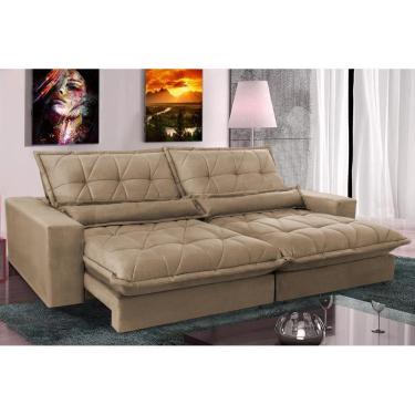 Imagem de Sofa Retrátil E Reclinável 2,92m Com Molas Ensacadas Cama Inbox Soft Tecido Suede Castor