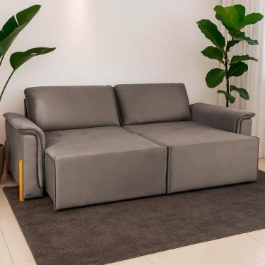 Imagem de Sofá Cama Retrátil 3 Lugares Veludo D33 Tabaco Atlanta - Hellen Estofa