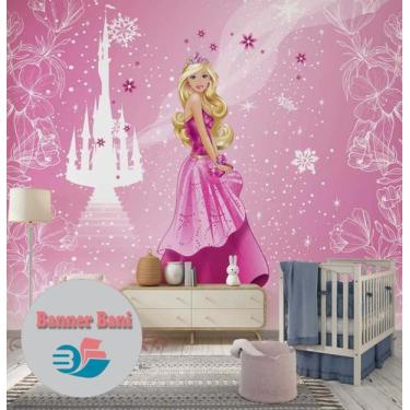 Imagem de Painel papel de parede adesivo vinilico Barbie Meninas - BANNER BANI