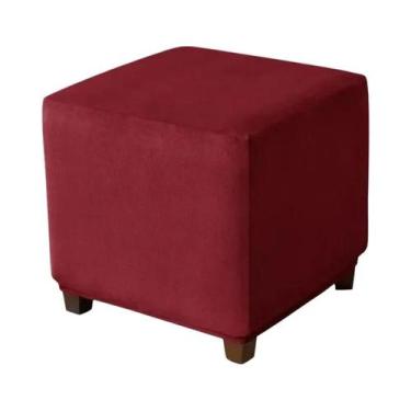 Imagem de Capa Elástica De Veludo Para Puff Quadrado, Protetor De Móveis Para Sa