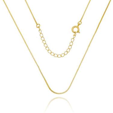 Imagem de Colar Corrente Veneziana 0,8mm Banhada a Ouro 18k - Atraktiva Jóias, 5
