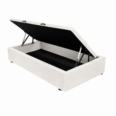 Imagem de Base De Cama Box Baú Helena Solteiro 88 x 188 cm Veludo Off White Eli 