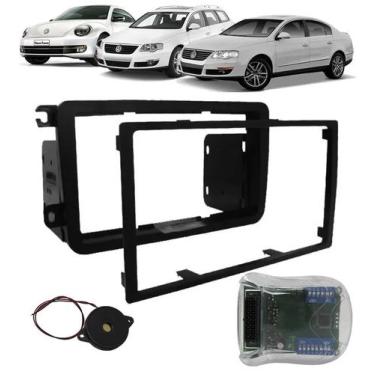 Imagem de Moldura De Painel 2 Din + Interface Comando de Volante Vw Novo Fusca e