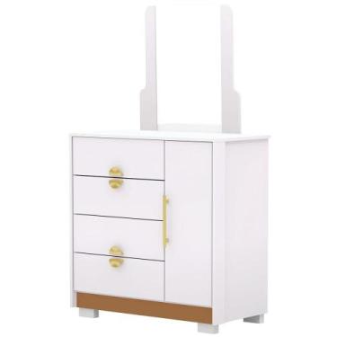 Imagem de Cômoda Sapateira Com Espelho Para Quarto 1 Porta 4 Gavetas Paraty V01 