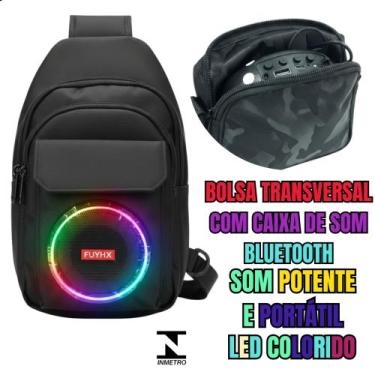 Imagem de Pochete com Caixa de Som Bluetooth 35cm Som Potente com Luz LED RGB - 