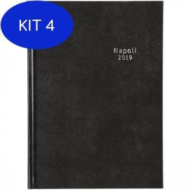 Imagem de Kit 4 Agenda Executiva Diária Costurada Napoli 2019 Tilibra