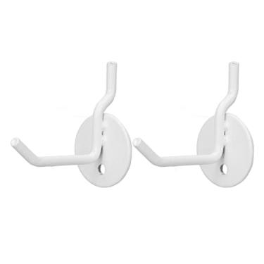 Imagem de Peg Wall Hooks, Fácil Fixação Resistente Ao Desgaste 2 PCS Pegboard Hooks Tamanho Compacto de Alta Dureza para Piquenique de Acampamento Ao Ar Livre (Branco)