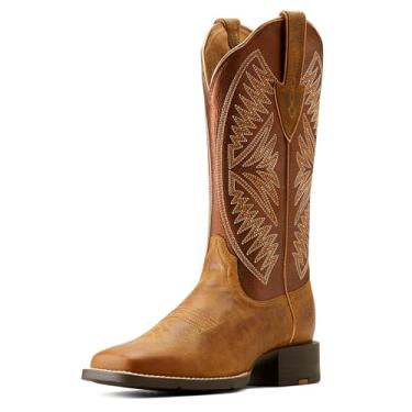 Imagem de ARIAT Botas de faroeste Round Up Ruidoso, Castanha/pérola polida, 8.5