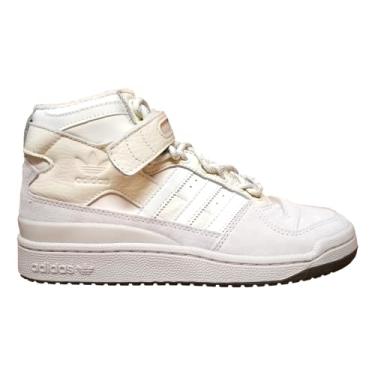 Imagem de adidas Originals Tênis adulto unissex Forum MID, Alumínio/quadra branco/marrom, 7.5