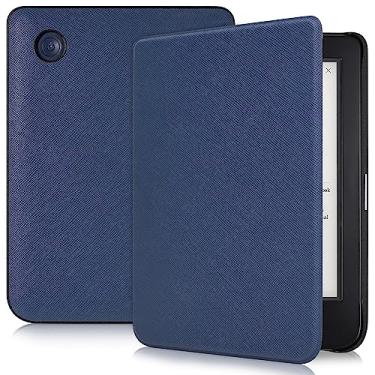 Imagem de Caweet Capa para Kobo Clara Color/Kobo Clara BW 15 cm versão 2024, capa de couro PU ultraleve com despertar/hibernar automaticamente, azul
