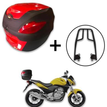 Imagem de Baú 41 litros Awa Proos com Bagageiro para CB 300 2009-2016, Vermelho