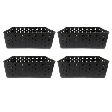 Imagem de Kit 4 Cesto Multiuso Organizador Premium Preto 123Organizei - 123 Orga