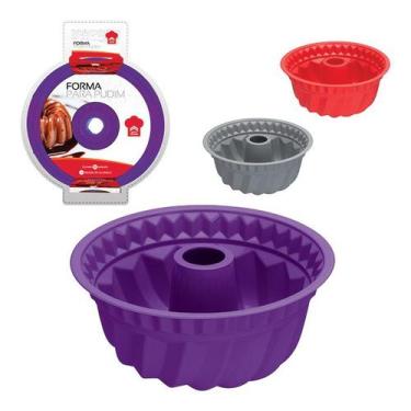 Imagem de Forma Redonda De Silicone Com Furo No Meio Para Bolo Pudim 24 cm - ZEI
