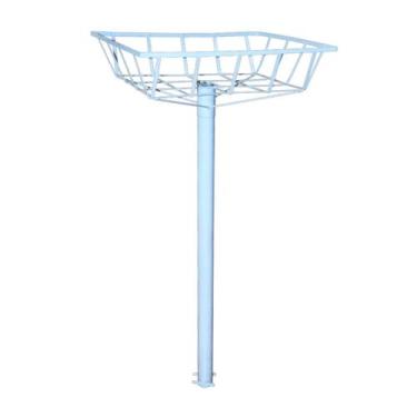 Imagem de Lixeira de Rua Calçada Parque Cesto Raso Branca 112x60x45cm - Ouro Min