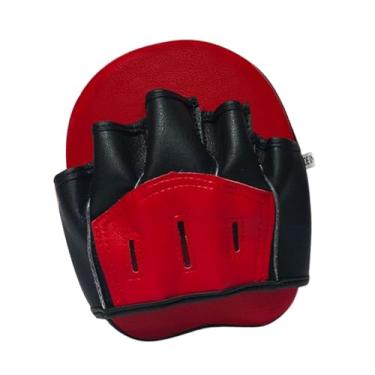 Imagem de Deevoka Luvas de sparring de alvo de almofada de boxe, luvas de perfuração de foco curvo, almofada de perfuração de boxe para prática de karatê sanda, Vermelho E Preto