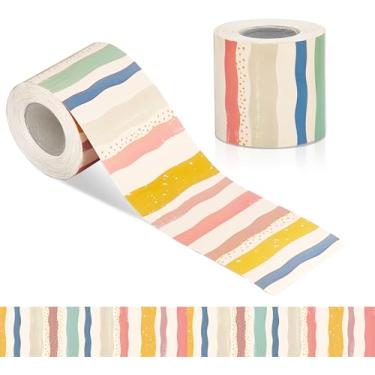 Imagem de POSLIUE Bordas de quadro de avisos de sala de aula boho, decorações de quadro de avisos, boletim boho, decoração de sala de aula, decoração de sala de aula boho para sala de aula, decoração de volta