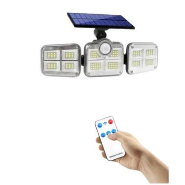 Imagem de Refletor Grande de 120 Led Com Painel Solar Giratório Sensor De Movime