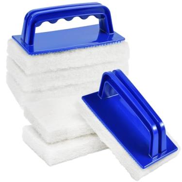 Imagem de YoleShy Esfregão de chuveiro esfregão de banheira antiarranhões Almofada de limpeza resistente com alça para banheiro azulejo banheiras chuveiro azulejo pia piscina azulejo spas