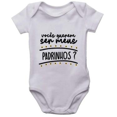 Imagem de Body infantil querem ser meus padrinhos roupinha de bebê - Mago das Ca