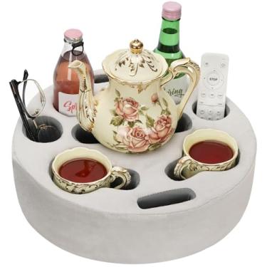 Imagem de Almofada de suporte de copo de sofá - Almofada aconchegante de copo de vidro | Sofá cama Buddy comporta bebidas, lanches, controle remoto, telefones, tablet. Mantenha bebidas em pé e evite