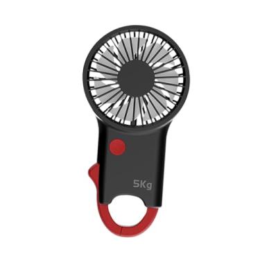 Imagem de IEUDNS Ventilador de mão pessoal Ventilador de mão versátil 2 em 1 Design reforçador de aderência Função para compras Concerto Casa Praia Viagem, Vermelho
