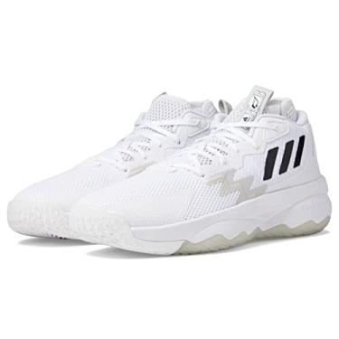 Imagem de adidas Unissex adulto Dame 8, Branco/Preto/Cinza, 11.5 Women/10.5 Men