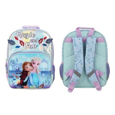 Imagem de Mochila infantil Disney Frozen Magic & Fun Elsa & Anna 40,6 cm para escola e viagem