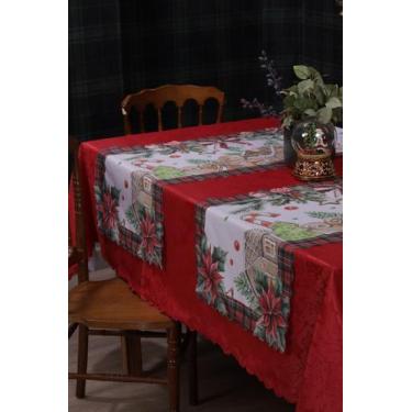 Imagem de Kit 2 Caminhos de Mesa Natalino 1,30x0,50 Estampa Exclusiva Sala de Ja