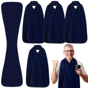 Imagem de Conjunto de 6 peças com lenço de babador para adultos, azul silicherry