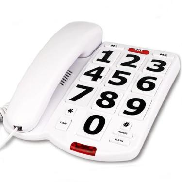 Imagem de Telefone fixo Sentno para idosos com botões grandes e campainha alta