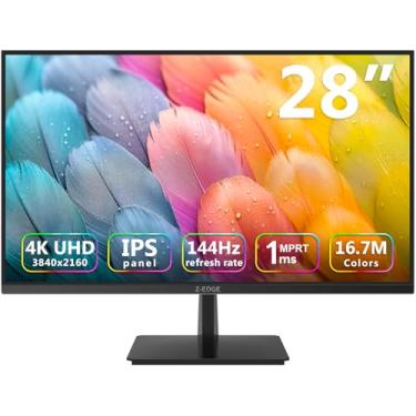 Imagem de Monitor 4K, monitor Z-Edge IPS de 28 polegadas, monitor de computador UHD 3840 x 2160 IPS, 300 cd/m², taxa de atualização de 144 Hz, tempo de resposta MPRT de 1 ms, bisel ultrafino U28I4K