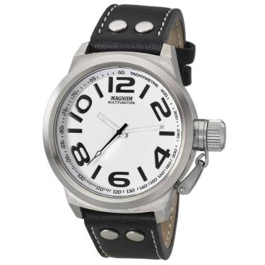 Imagem de Relógio Masculino Magnum Military Prata/Preto Ma31551Q