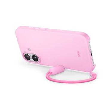 Imagem de Beats Capa com Suporte para iPhone 17 com MagSafe e Controle da Câmera, Suporte e Cordão integrados, Acabamento Fosco com Revestimento em Microfibra – Quartzo-rosa