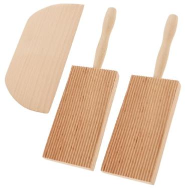 Imagem de 2 tábuas de nhoque com raspador de massa, máquina de macarrão de nhoque 21 x 6 cm, tábua de massa de madeira de faia caseira, ferramentas de massas italianas para casa, restaurante, cozinha, macarrão
