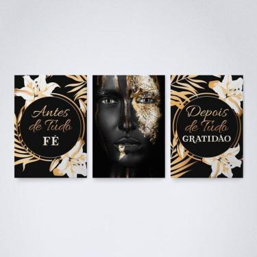 Imagem de Quadro Decorativo fé e gratidão 30x20cm