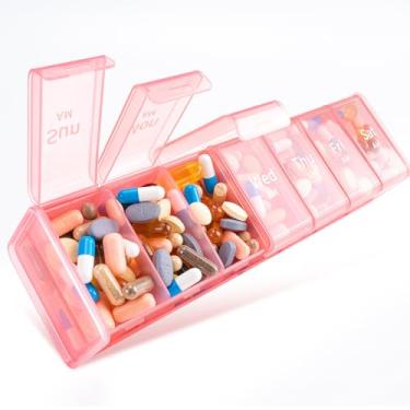 Imagem de Daviky Organizador semanal extra grande de comprimidos 2 vezes ao dia, caixa de comprimidos 2GG 7 dias com compartimentos grandes da manhã da manhã, estojo de medicamento diário sem BPA, suporte de
